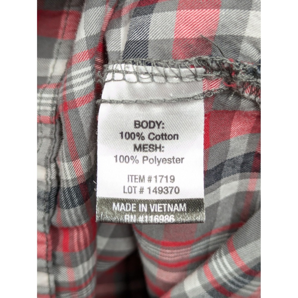 GameGuard Shirt Mens XL Red Gray Plaid Short Sleeve Fishing Button Up Outdoor - Picture 4 of 6